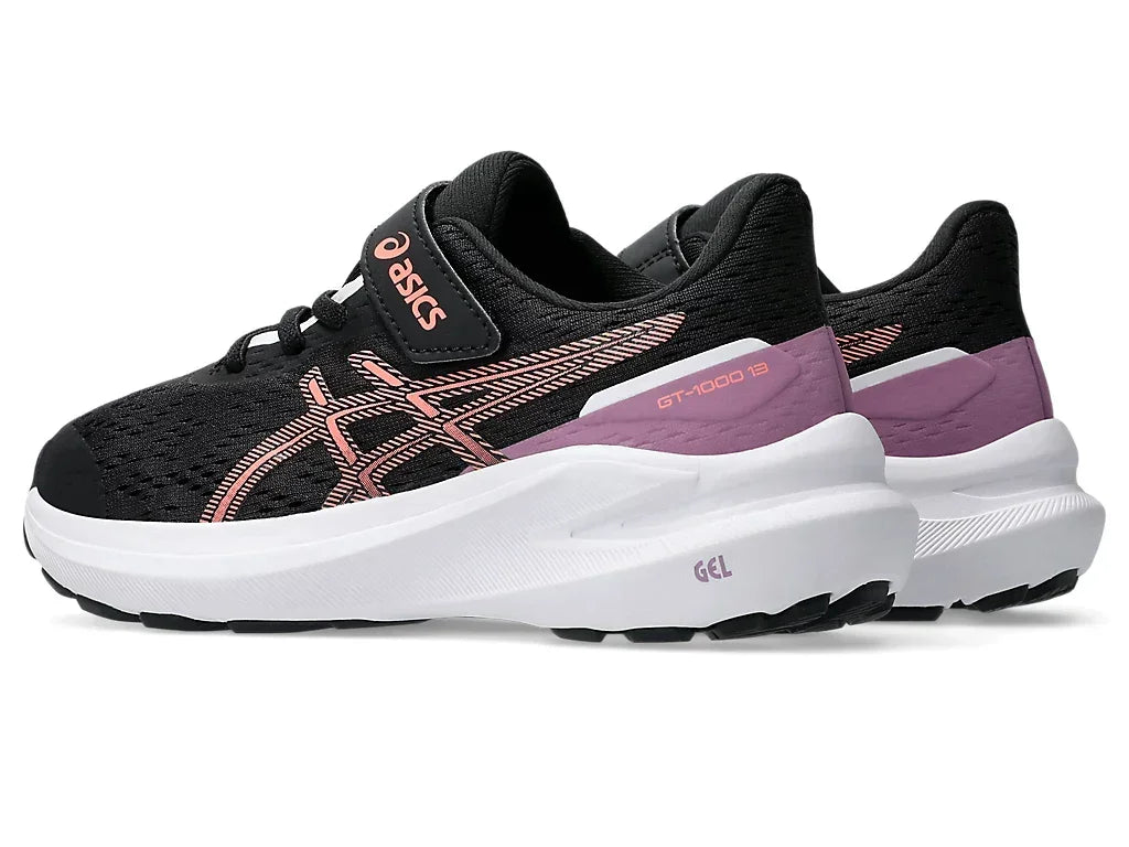 Asics Παιδικά Gt-1000 13ps Μαύρο/Κοραλί Αυτοκόλητο