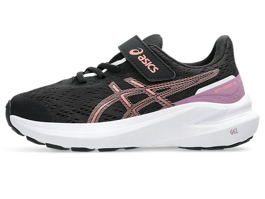 Asics Παιδικά Gt-1000 13ps Μαύρο/Κοραλί Αυτοκόλητο