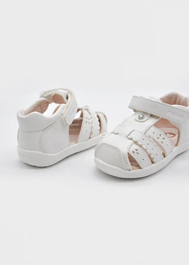 Mayoral Πέδιλα First Steps Δερμάτινα Λευκά