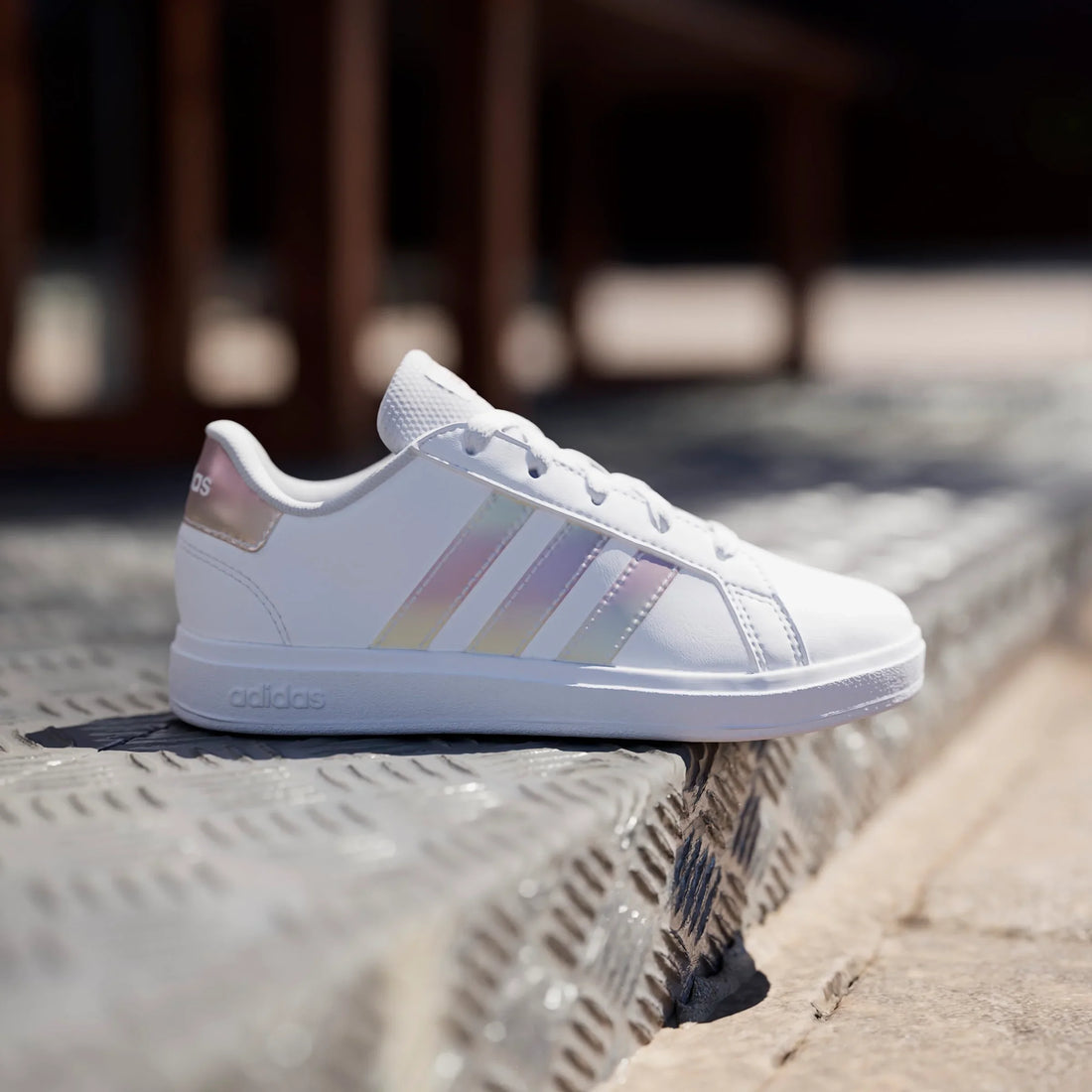 Adidas Παιδικά Grand Court Κορδόνι Λευκό/Ιριδίζον