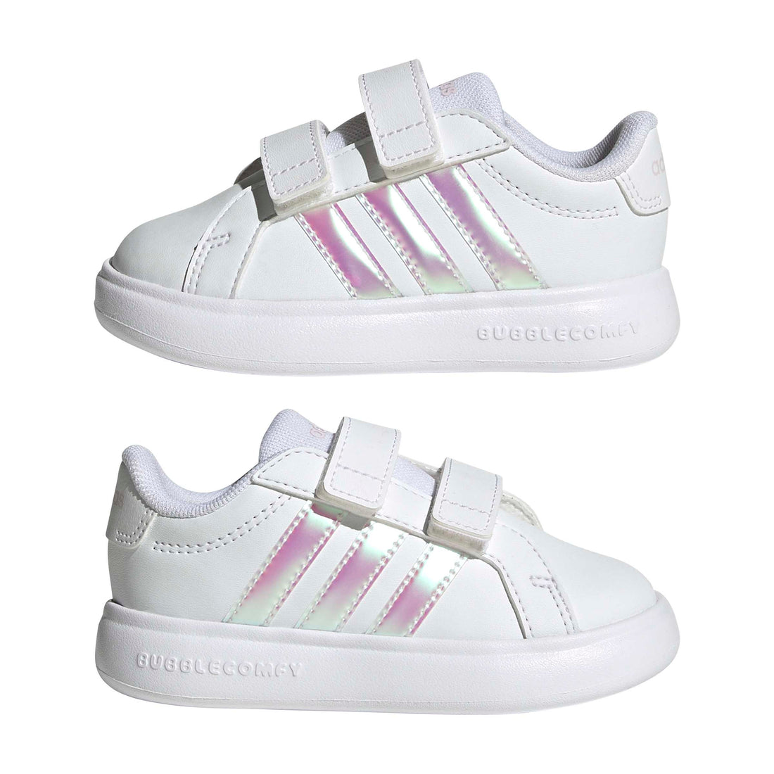 Adidas Βρεφικά Sneakers Grand Court Bubble CF Λευκό- Ιριδίζον
