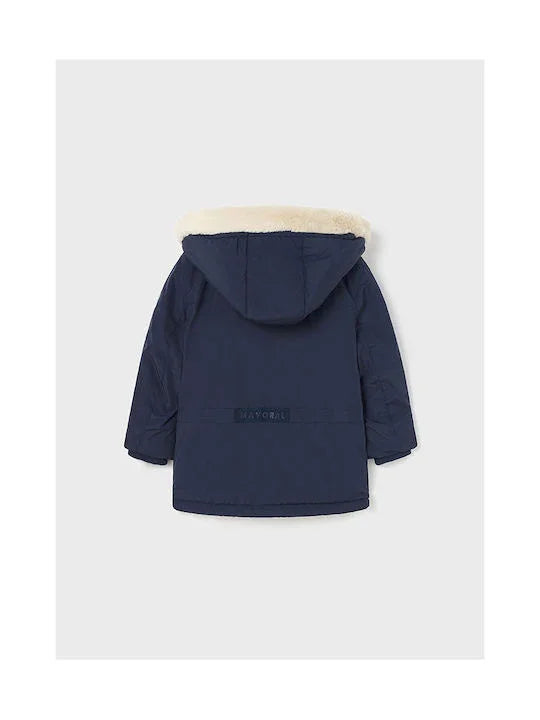 Mayoral Παιδικό Casual Μπουφάν Κοντό με Κουκούλα Navy Μπλε