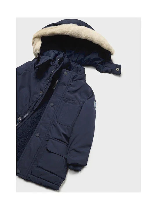 Mayoral Παιδικό Casual Μπουφάν Κοντό με Κουκούλα Navy Μπλε
