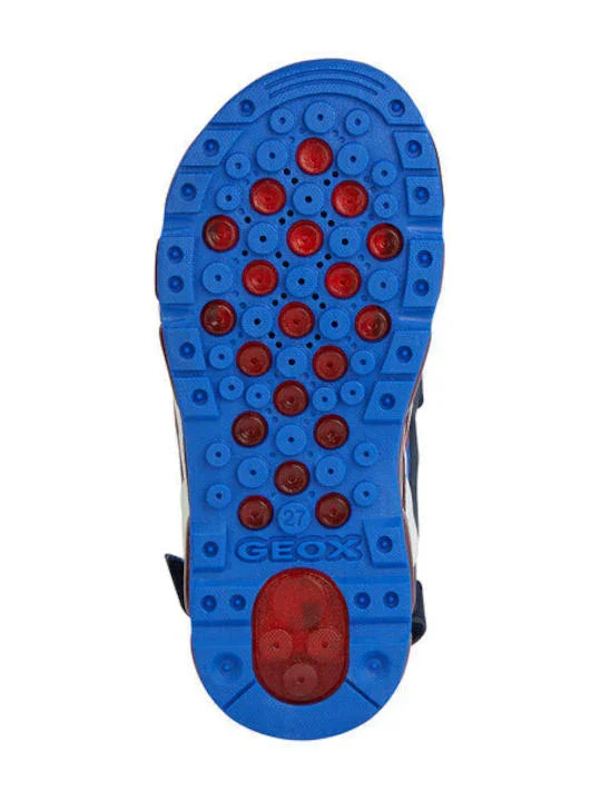 Geox Παιδικά Πέδιλα Ciberdon Spider-Man Φωτάκια Μπλε
